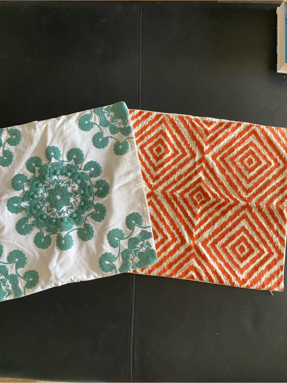 Set of 2 NWOT Pottery Barn embroidered made in India Throw Pillow Covers